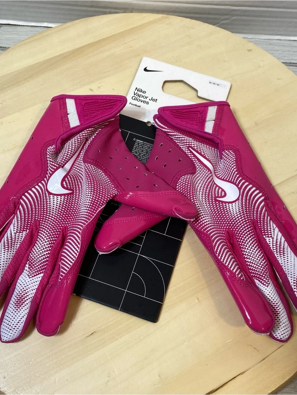 Nike Vapor Jet Football Gloves Pink White Unisex Size M Medium New With Tags
